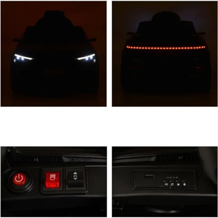 Moni Audi SQ8 e-tron, Kinder Elektroauto (12 V) mit LED-Leuchten, Musik-Player, Fernbedienung, geeignet für 3-6 Jahre – Bild 7