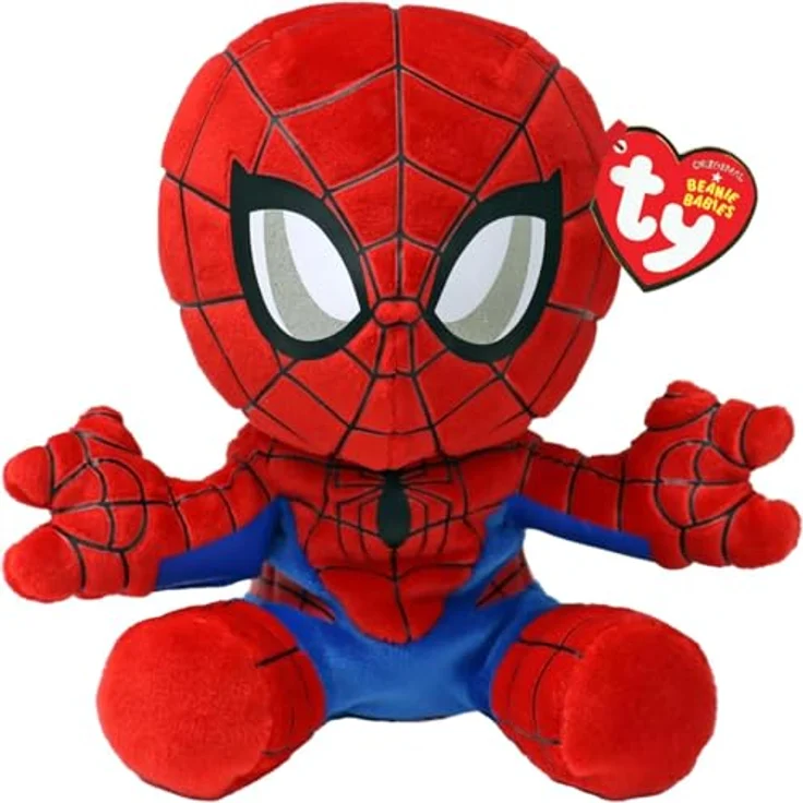 TY Spiderman Marvel Avengers Beanie Babies Regular, Kuscheliger Plüschteddy in leuchtenden Farben – Bild 2