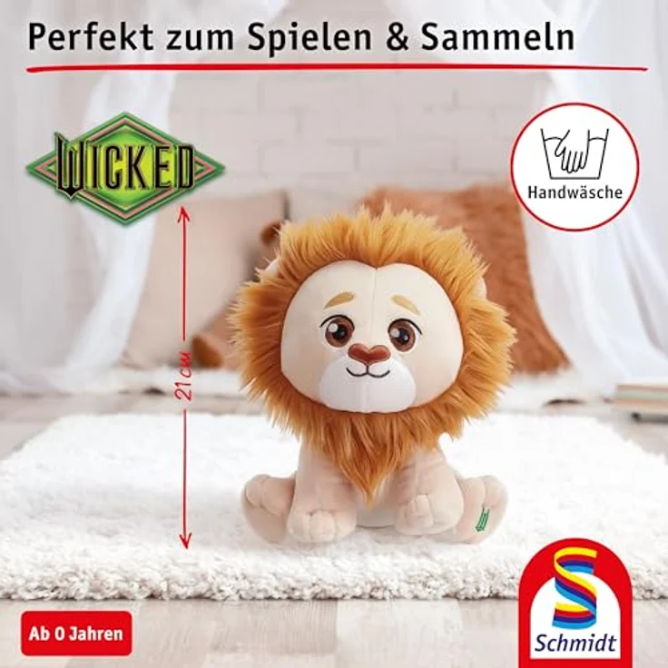 Schmidt Spiele 42856 Wicked, Der feige Löwe, 21 cm Plüschfigur mit originalgetreuen Details, waschbar, ab 0 Jahren – Bild 5