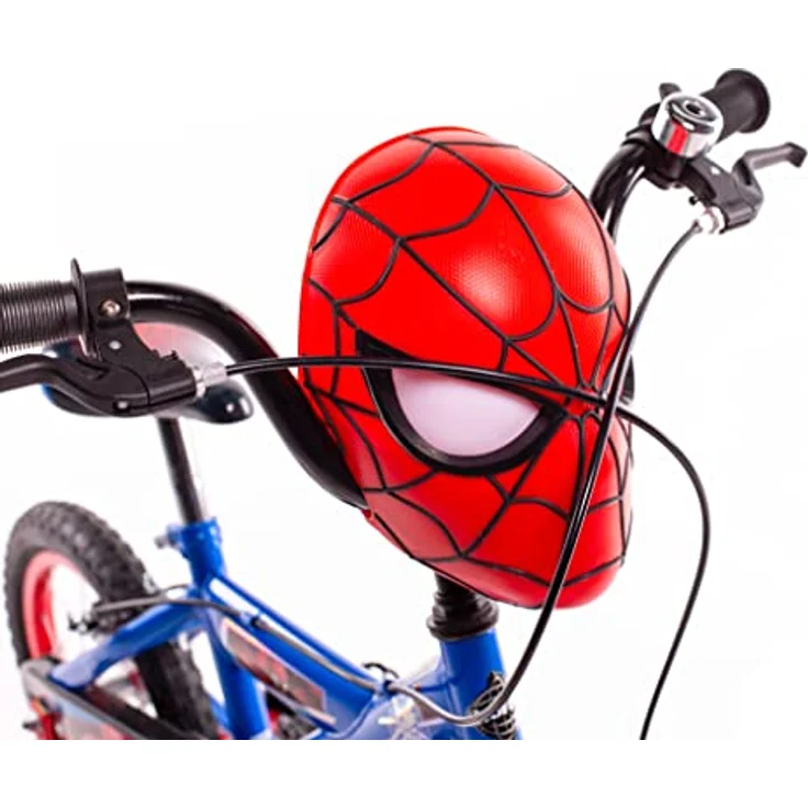 Huffy Offizielle Jungen Spiderman Fahrrad 14 Zoll Rad mit Spiderman Maske Lenker, blau – Bild 3