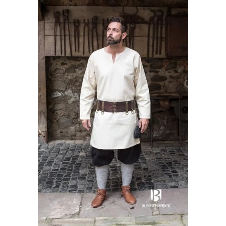 Burgschneider Herren Tunika Leif, 100% Baumwolle, Untertunika für Mittelalter Gewandung, LARP & Cosplay – Bild 4