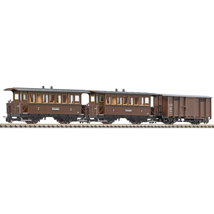 Liliput H0e 3er-Set 2achsige Personenwagen B16 und AB Freightwg. Gwk101 der Zillertalbahn (Spur H0e)
