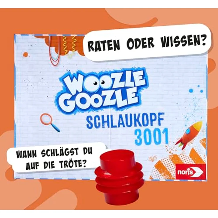 Noris 606102071 - Woozle Goozle Schlaukopf 3001, WissensQuiz für Kinder mit Quietsche-Buzzer, 2-6 Spieler, Weiß – Bild 5