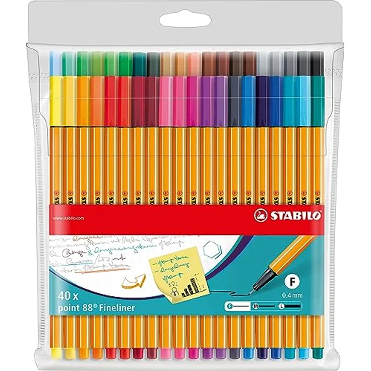 Fineliner - STABILO point 88 - 40er Pack - 40 Farben - Preisvergleich – Bild 1