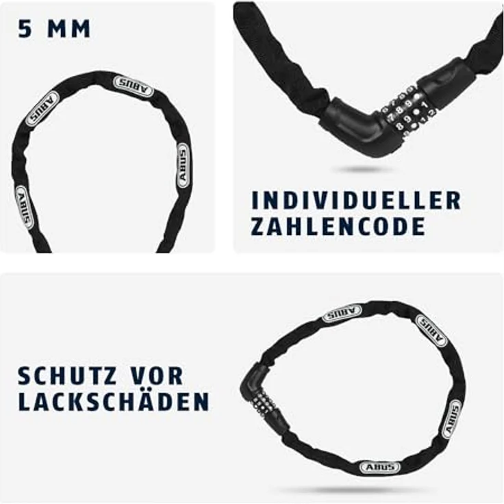 Abus Kettenschloss 5805C L 75 cm D 5 mm schwarz – Bild 4