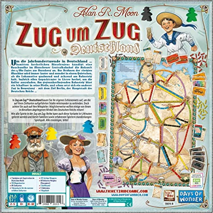 Days of Wonder | Zug um Zug Deutschland (Auflage 2023) | Grundspiel + Erweiterung | Familienspiel | 2-5 Spieler | Ab 8+ Jahren | 30-60 Minuten | Deutsch – Bild 3