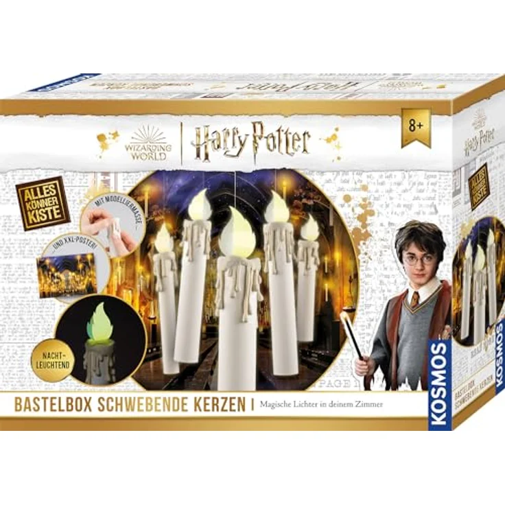 Kosmos Kreativset AllesKönnerKiste Harry Potter, Schwebende Kerzen DIY-Bastelset mit nachtleuchtender Folie und Modelliermasse, für Kinder von 8-12 Jahren – Bild 1