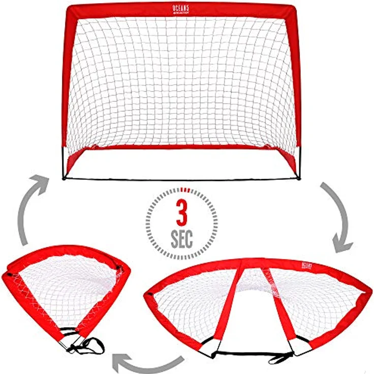 Ocean 5 Goalgetter 2er-Set Popup-Fußballtore, Faltbare Minitore für den Garten, 120 x 90 x 90 cm, Fussballtore für Kinder und Jugendliche, Klappbare Tore für Spiele wie Hockey und Handball, strapazierfähig – Bild 4