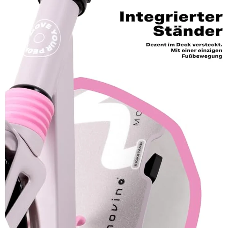 Movino Cityroller MOVINO CITY LIGHT, Scooter mit Stoßdämpfer, 180-mm-LED-Rollen, max. 100kg Traglast, höhenverstellbar, klappbar – Bild 9