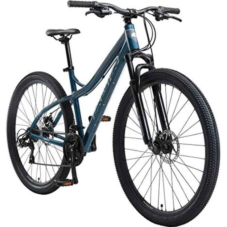 BIKESTAR Hardtail Aluminium Mountainbike Shimano 21 Gang Schaltung, Scheibenbremse 29 Zoll Reifen | 18 Zoll Rahmen Alu MTB | Blau & Grau – Bild 1