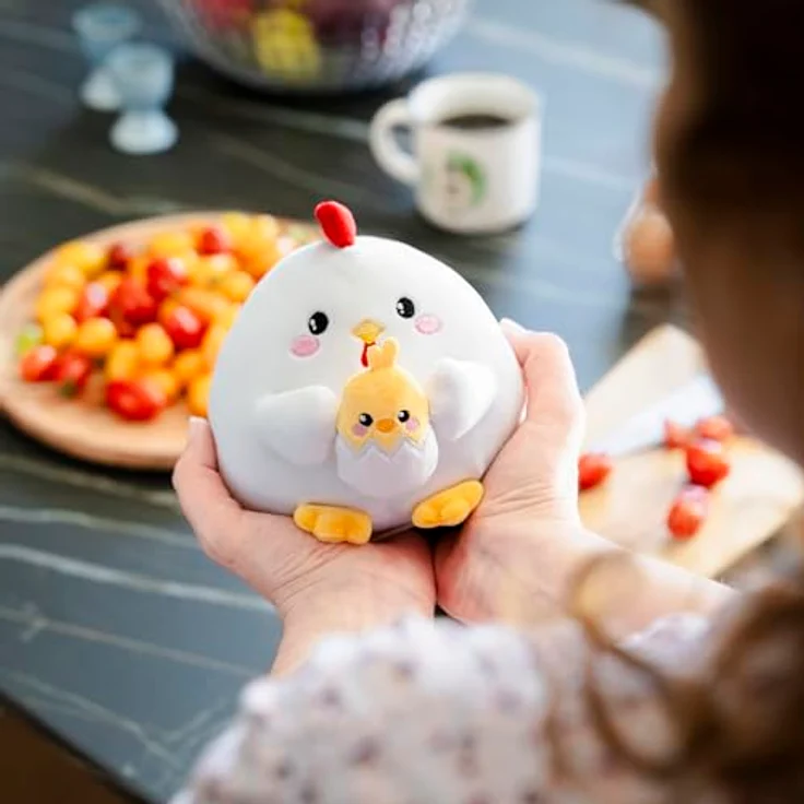 Legami Super Soft Plush Mini Plüsch, Henne mit personalisierbarer ID Karte, Steht alleine, 14x15x12 cm, Weiß – Bild 5