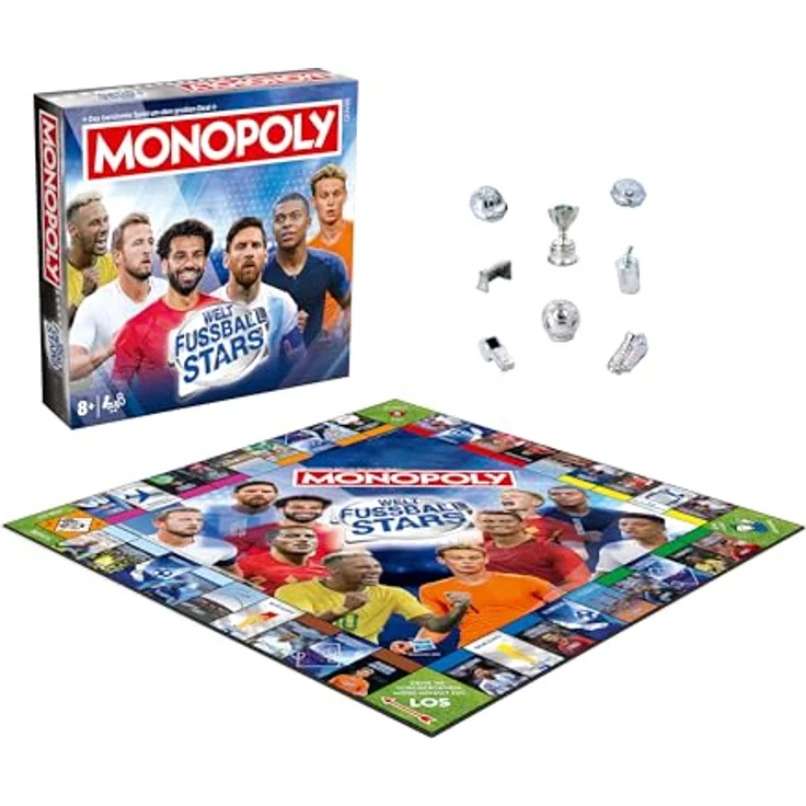 Winning Moves Monopoly Weltfussball Stars, Brettspiel für 2-6 Spieler mit 8 Metallspielsteinen, ab 8 Jahren, Fußball Edition – Bild 3