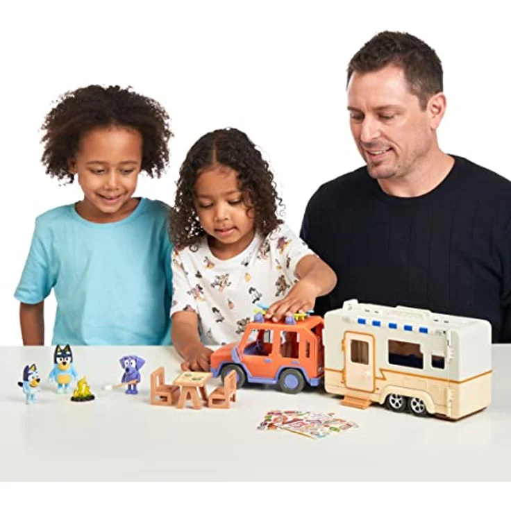Bluey Family Cruiser & Caravan Playset, Familiens 4WD mit Campingvogn für kreatives Spielen – Bild 2