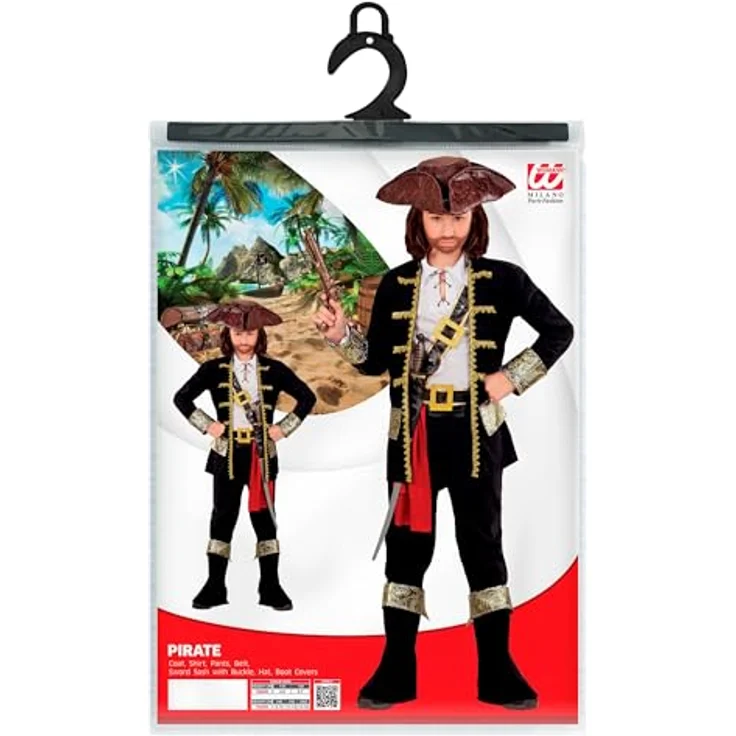 Widmann Kinderkostüm Piratenkapitän, Mantel, Hemd, Hose, Gürtel und Hut für 11-13 Jahre (Gr. 158) – Bild 3