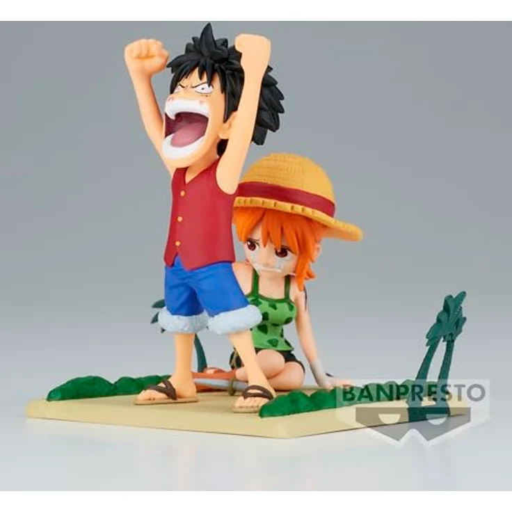 Banpresto One Piece World Collectable Actionfigur, Monkey D. Luffy & Nami, 7 cm, Mehrfarbig, Sammlerfigur, offiziell lizenziert – Bild 5