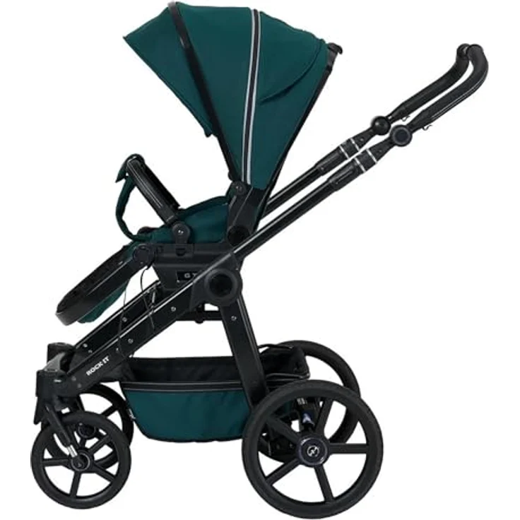 Hartan Kinderwagenset Rock IT Outdoor, 3-teilig, Petrol, mit kugelgelagerten Rädern, Federung, 5-Punkte-Gurt und UV 50+ Schutz – Bild 5