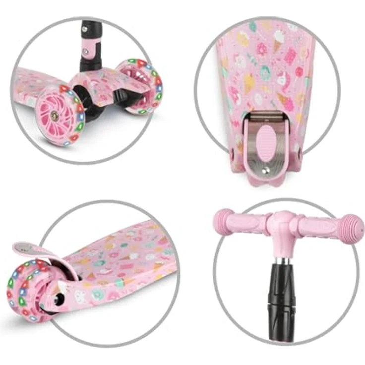 COIL VENTO Dreiradscooter Kinderroller, Tretroller mit ABEC-7-Lagern, 3-stufiger Lenkradverstellung und LED-Rädern – Bild 7