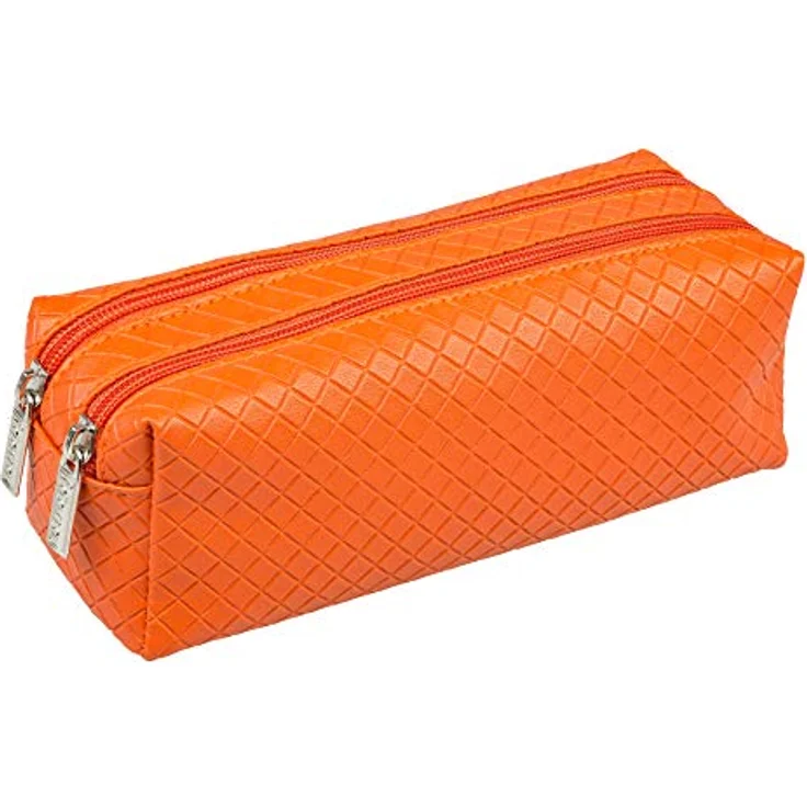 Idena Doppel-Faulenzer 22921, Federmäppchen mit zwei Fächern, orange, 1 Stück – Bild 1