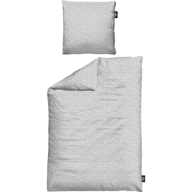 Sansibar Bettwäsche-Set Leo, 100% Baumwolle, stilvolles Leopardenmuster, pflegeleicht und hautfreundlich, in Grau oder Taupe, Größen 135x200 & 155x220 cm – Bild 1