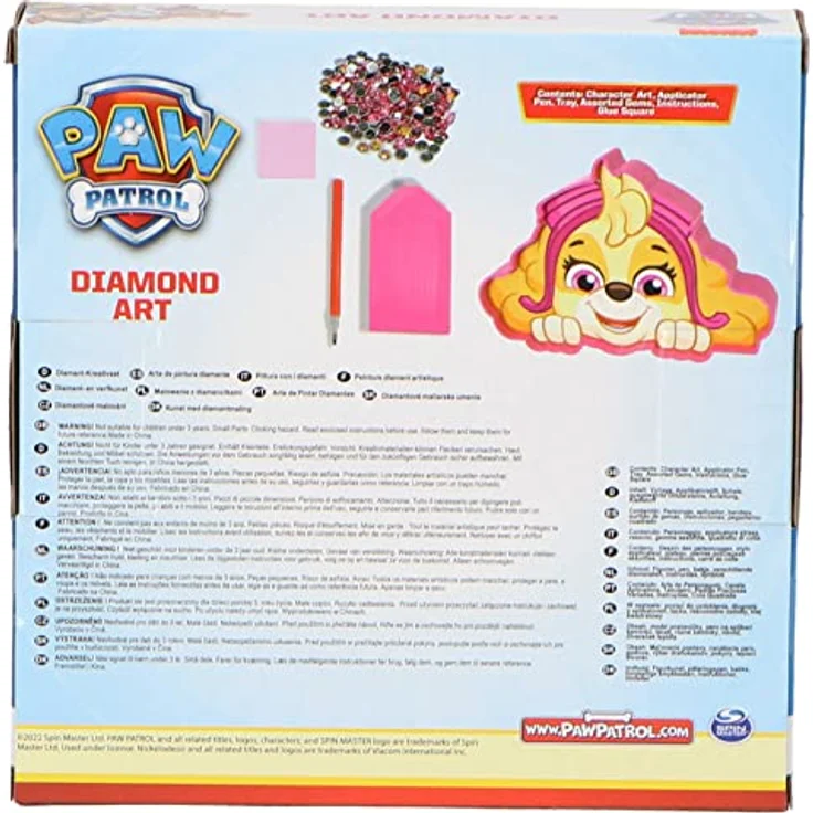 Sambro Paw Patrol Diamond Art Skye Kreativ Set, enthaltene Figur, Applikatorstift, bunte Steine und Anleitung, nicht für Kinder unter 3 Jahren geeignet – Bild 4
