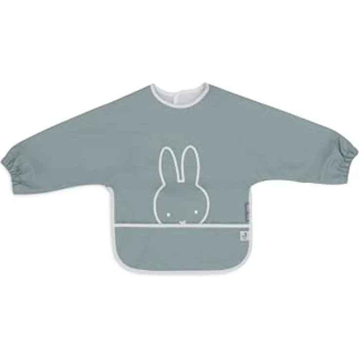 Jollein Lätzchen Mit Ärmeln Baby - Miffy Peekaboo, Sea Green - Wasserdicht & mit Klettverschluss - Sabberlätzchen Baby – Bild 1