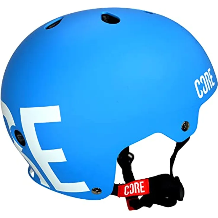 Fantic26 Core Street Stunt-Scooter Skateboard BMX Helm + Fantic26 Sticker (L/XL, Blau/Weiß) - Sicherer und stylischer Kinderfahrradhelm