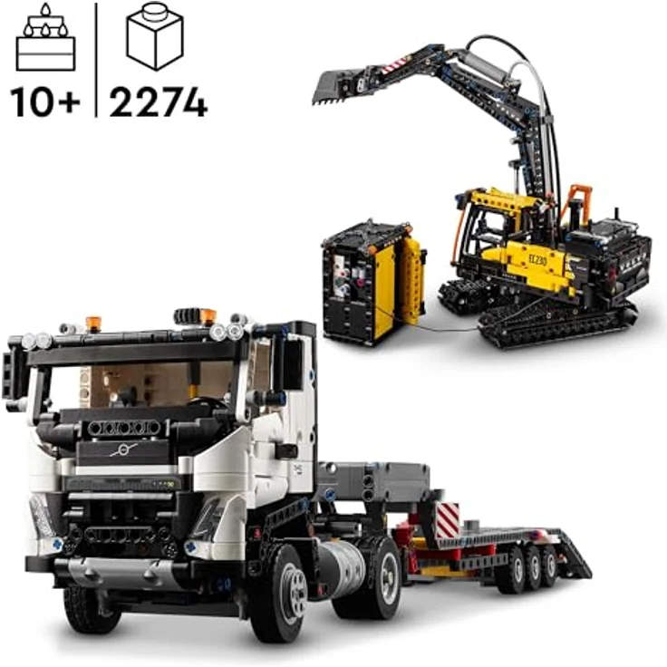 LEGO Technic Volvo FMX LKW mit EC230 Electric Raupenbagger, Baufahrzeuge Spielzeug für Kinder ab 10 Jahren, Bagger-Spielzeugset 42175 – Bild 2