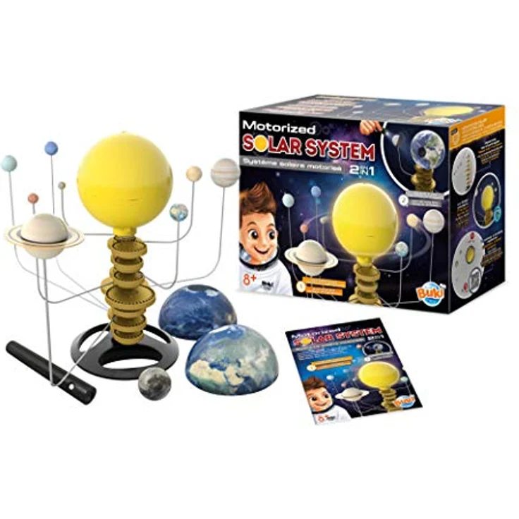 Buki Motorized Solar System, Experimentierkasten mit leuchtender Sonne und realistischem Umlauf der Planeten in 35 Minuten – Bild 2