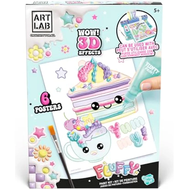 Art Lab Bausatz Für Flauschige Farbe, Malvorlagen mit kreativen Designs für farbenfrohe Kunstwerke – Bild 4