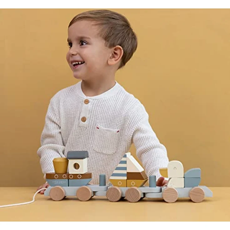 Little Dutch Eisenbahn mit Steck-Formen Sailors Bay FSC Beige – Bild 3