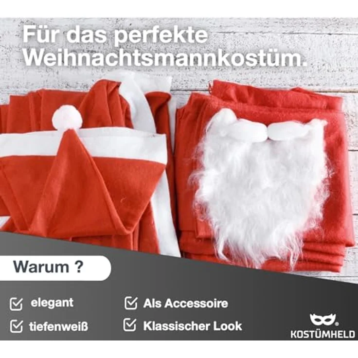TK Gruppe Timo Klingler 6X Weihnachtsmannbart - Nikolausbart Bart weiß Weiss - zum Verkleiden als Nikolaus - Weihnachtsmann - Santa - Weihnachten – Bild 4