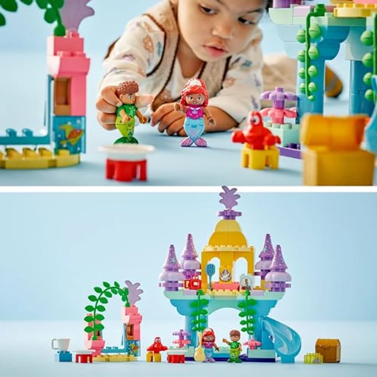 LEGO DUPLO, Disney Arielles magischer Unterwasserpalast, Lernspielzeug zu Arielle, die Meerjungfrau, Unterwasserschloss für Kinder ab 2 Jahren 10435, mit drehbarer Tanzfläche und beweglicher Schaukel – Bild 5
