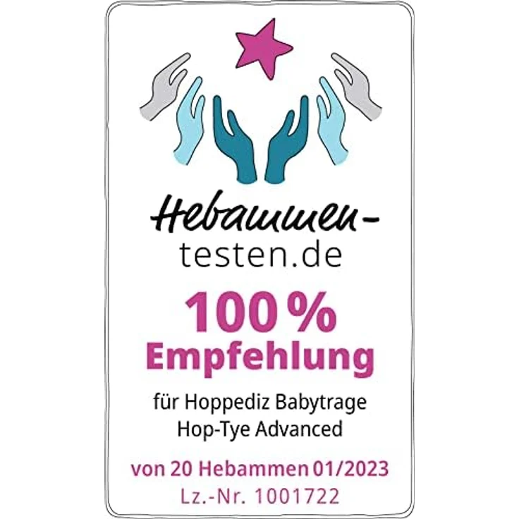 Hoppediz Babytrage Hop-Tye Advanced, Halfbuckle mit Tuchträger, geeignet ab Geburt (2,5 - 20 kg), sicher nach ASTM-Normen – Bild 3
