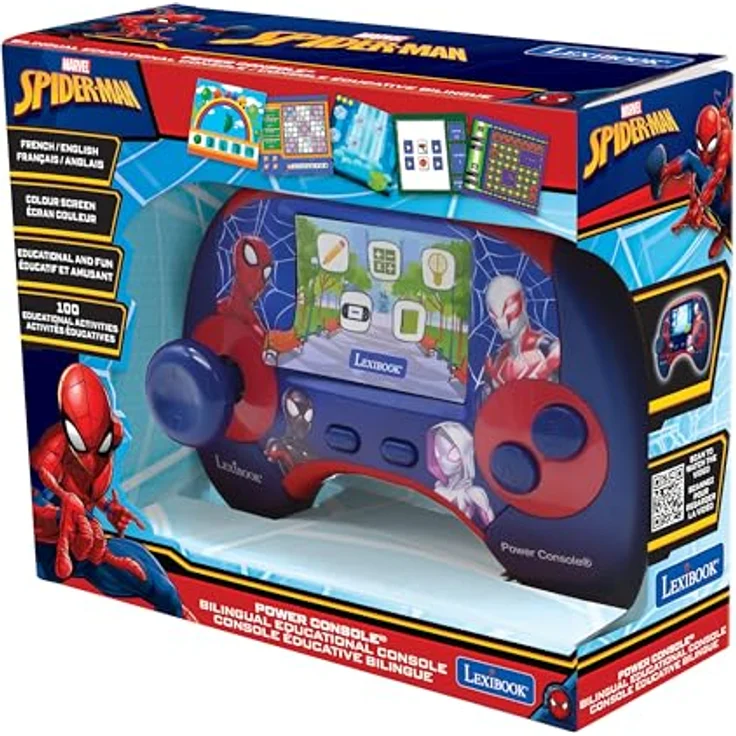 Lexibook Spider-Man Educational Bilingual Console mit 2,8 Zoll LCD Bildschirm, Englisch/Französisch, interaktive Lerninhalte, wiederaufladbare Batterie – Bild 5