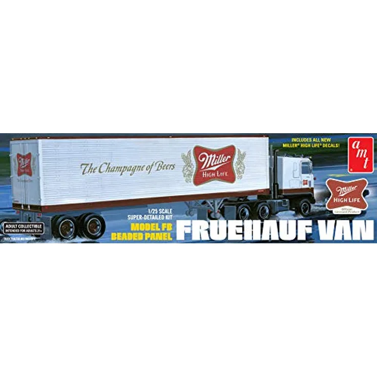 AMT 1/25 Fruehauf 40' Semi Trailer (Miller Beer) - Plastikmodellbausatz, Maßstab 1:25