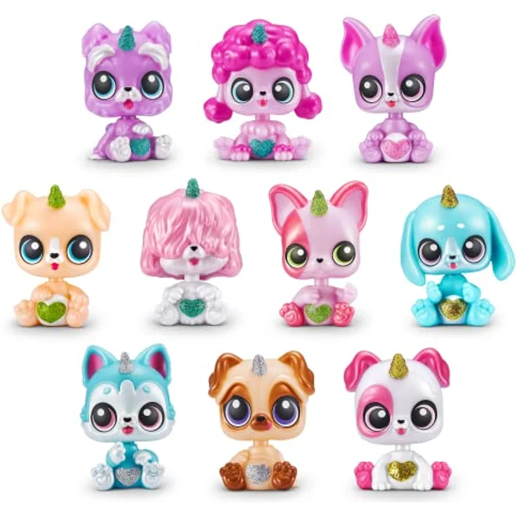 Rainbocorns Pocket Puppycorns 3er-Pack, Überraschungs-Spielzeug mit 10 Überraschungen, Miniatur-Welpen mit Wackelkopf, Hündchen-Figuren für Mädchen – Bild 4