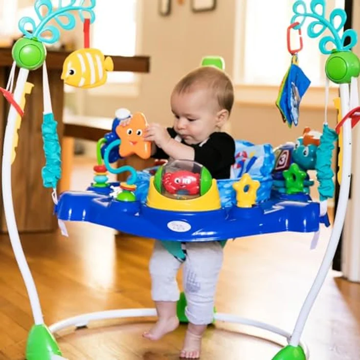 Baby Einstein, Neptune's Ocean Discovery Spring- und Spielcenter mit abnehmbare Spielzeuge, 360° drehba Hopser, Höhenverstellbar, Spricht 3 Sprachen, Babyspielzeug ab 6 Monaten – Bild 10