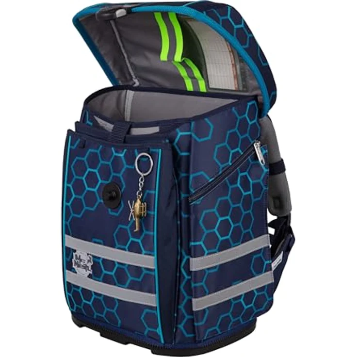 McNeill Schulranzen-Set PERFECTO XAGON, 5-teilig, ergonomisch mit ClickFlex-Rückensystem und Reflektoren, 22 l, Blau – Bild 7