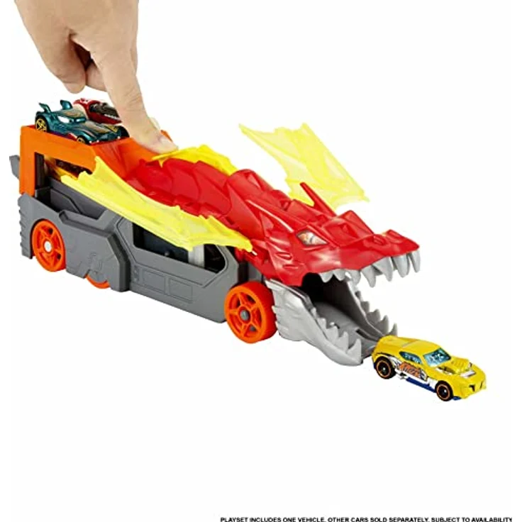 Hot Wheels Drachenwerfer, inkl. Auto, Mehrfarbig, einzigartig (Mattel GTK42) – Bild 2