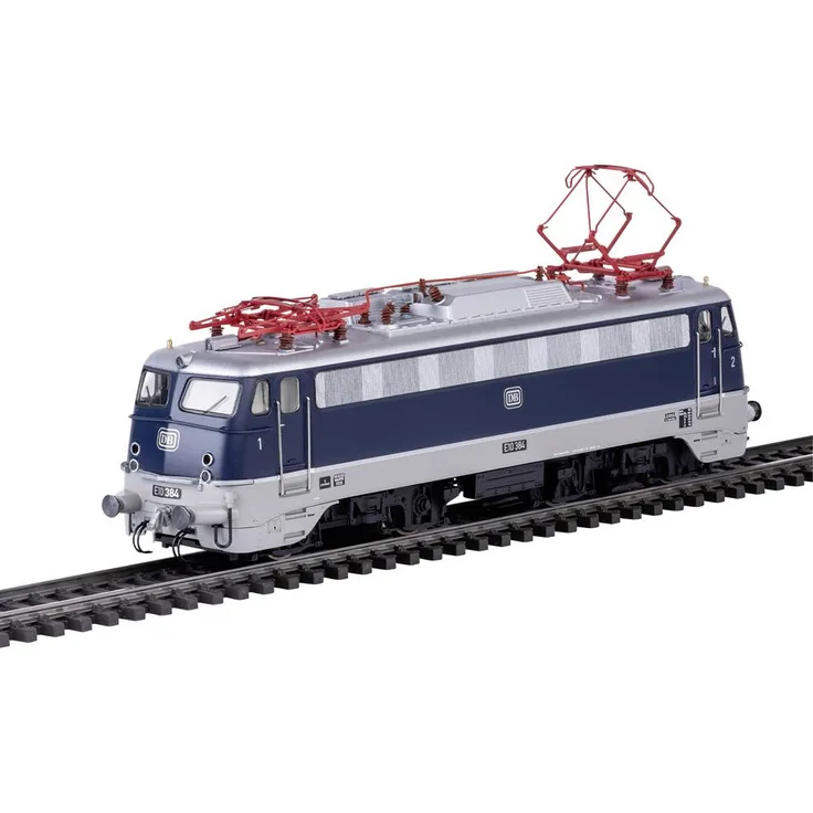 TRIX H0 T25128 E-Lok BR E10.3 DB, Stahlblau, digitale Steuerung, Licht- und Geräuschfunktionen, 18,9 cm Länge