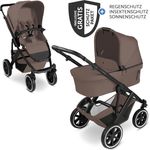 ABC Design Kombi-Kinderwagen Salsa 5 Air inkl. Babywanne & Sportsitz - Dark Beige mit XXL-Zubehörpaket und Gratis Mobilitätsgarantie
