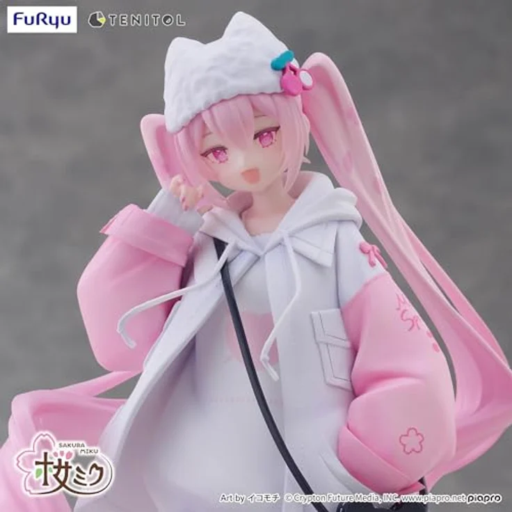 FuRyu Hatsune Miku Tenitol PVC-Statue Sakura Miku im Cool-Style [petit], 19 cm, detailreiche Sammelfigur mit frühlingshaftem Kirschblüten-Motiv – Bild 4