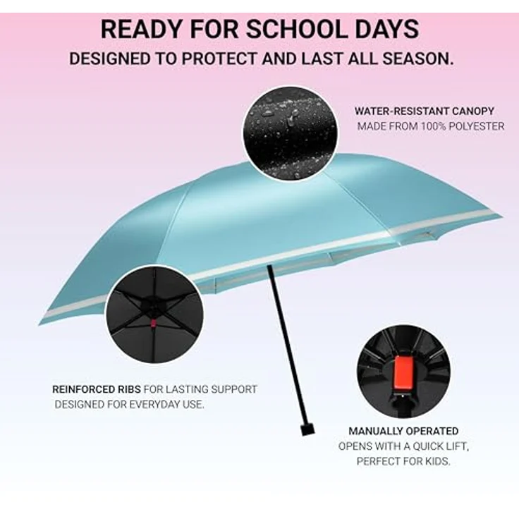 Knirps Rookie Manual Kinder Schultaschenschirm Regenschirm Taschen Kinderschirm Capri – Bild 6