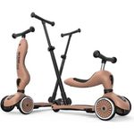 Scoot & Ride Highwaykick 1, 2in1 Push and Go Kinderroller mit höhenverstellbarem Sitz, für Kinder von 1-5 Jahren, Mocha