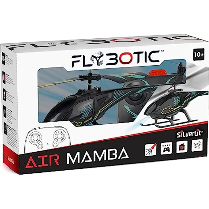 FLYBOTIC Hélico Air Mamba, 18 cm ferngesteuerter Hubschrauber mit Lichteffekten, 2 Steuerkanälen, wiederaufladbarem Akku, Indoor-Nutzung, ab 10 Jahren – Bild 4