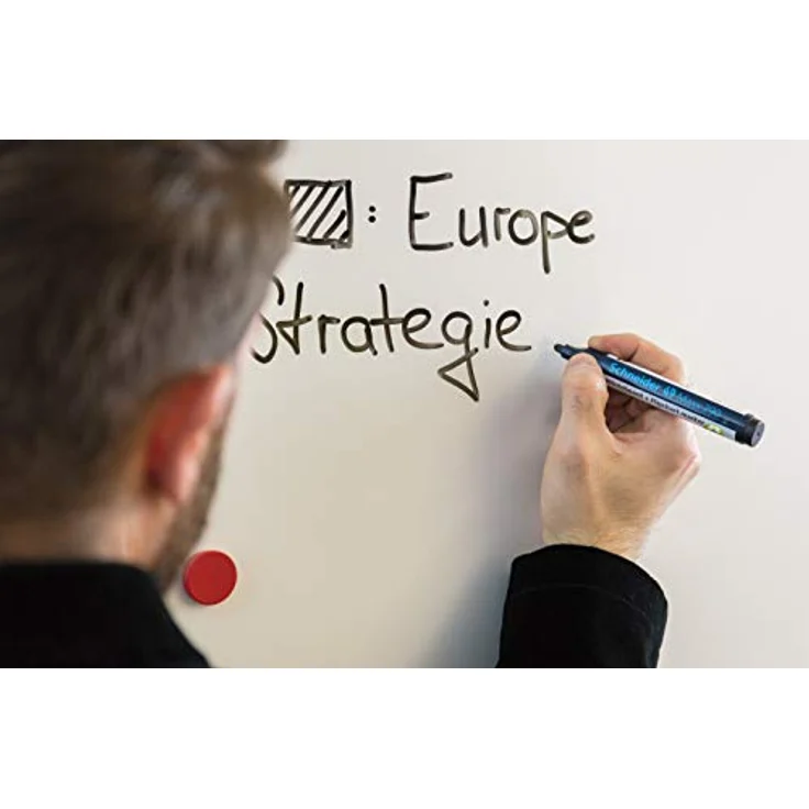 Schneider Maxx 290 Marker (für Whiteboards und Flipcharts, Rundspitze 2-3 mm Strichstärke, rückstandsfrei trocken abwischbar, hohe Qualität, kräftig und farbintensiv) Etui mit 8 Farben – Bild 5