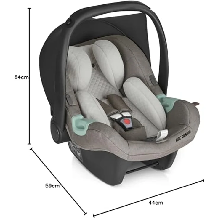 ABC Design Babyschale Tulip (Autositz Gruppe 0+ / i-Size) - Pure Edition - Nature, mit Sonnenschutz UV 50+ und modularem Sitzverkleinerer – Bild 9