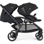 Joie Evalite Duo Zwillingswagen, leicht und kompakt, inkl. Regenverdeck, Coal Grey