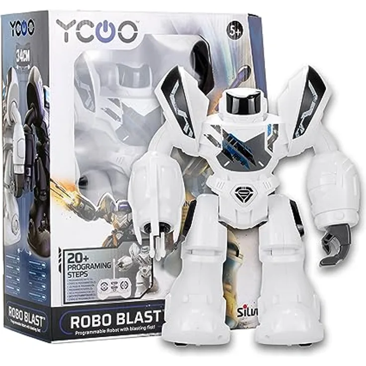 Silverlit YCOO Robot Blast 34 cm - Ferngesteuert, programmierbar, Ton und Licht - ab 5 Jahren