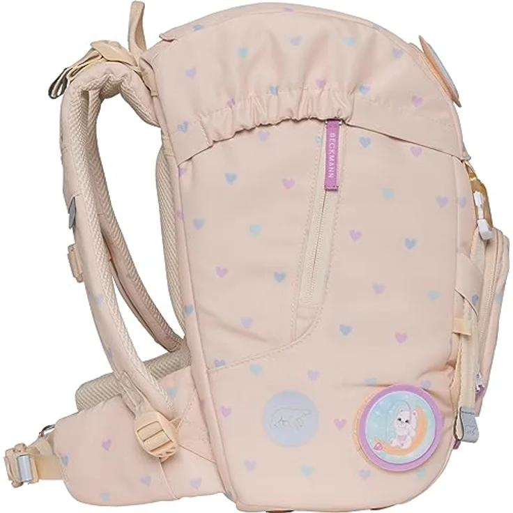 Beckmann Schulranzen Classic 6tlg., blauer Schulrucksack mit Sportrucksack, Federmäppchen, Schlamperrolle und Buttons, ergonomisch und klimaneutral – Bild 5